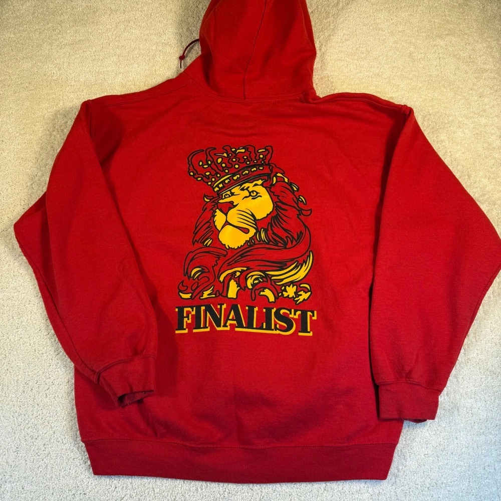 Battle Tek Media Lions King of the Jungle Wrestling Red Hoodie Sweatshirt Mens‎ - Picture 3 of 6